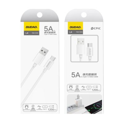 14. Dudao przewód kabel USB Typ C 2.1A 1m biały (L4T 1m white)