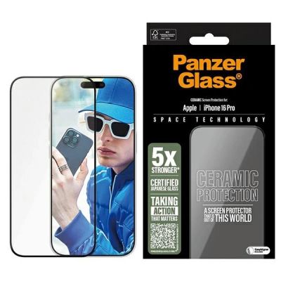 Szkło hartowane PanzerGlass Ceramic Screen Protector Ultra-Wide Fit na iPhone 16 Pro
