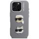 3. Etui Karl Lagerfeld FW Grained Karl & Choupette Heads Pins na iPhone 16 Pro - szare