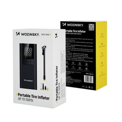 8. Kompresor Wozinsky WPEP-8000 pompka elektryczna powerbank 8000mAh latarka - czarny