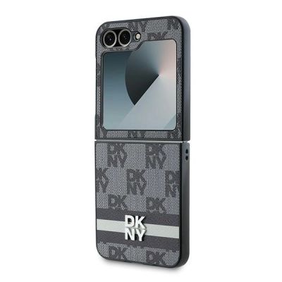 6. Etui DKNY Chequered Pattern Printed Stripes na Samsung Galaxy Z Flip 6 - czarne