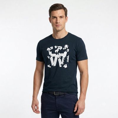 3. Koszulka Wood Wood Ace Puzzle T-shirt Navy - 10295703-2222-7000
