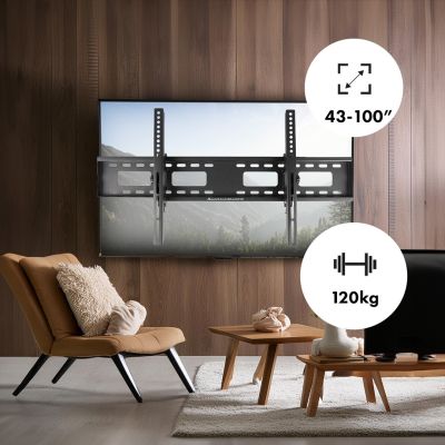 9. MACLEAN UCHWYT DO TV, MAX VESA 800X400, 43-100", 120KG, REG. ODCHYLENIA +15°~-15° MC-422