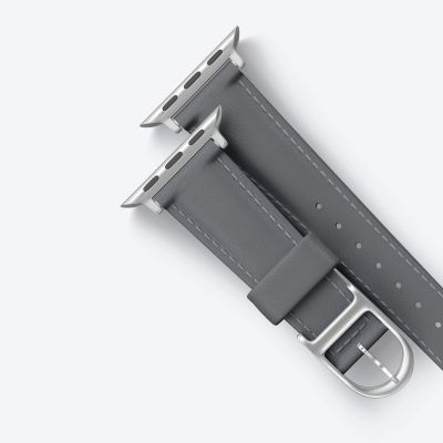 8. Skórzany pasek AMAZINGTHING Class Band do Apple Watch 45 / 46 / 49 mm - szary