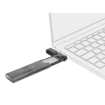 2. DeLOCK Obudowa zewnętrzna USB Type-C na M.2 NVMe PCIe lub SATA SSD - Beznarzędziowa