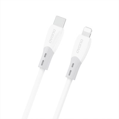 Kabel Dudao L25SX 30 W USB-C - Lightning z miękkim silikonowym oplotem 2 m - biały