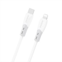 Kabel Dudao L25SX 30 W USB-C - Lightning z miękkim silikonowym oplotem 2 m - biały