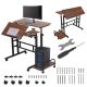 Mobilne biurko stolik na laptop Maclean, czarne, 80x60cm, 50kg max, reg. wys.67-115cm , MC-124 B
