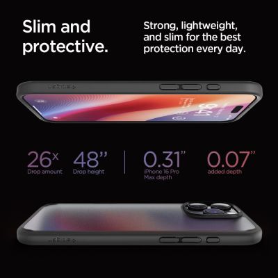 13. Etui Spigen Ultra Hybrid na iPhone 16 Pro Max - czarne