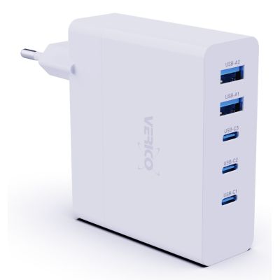 4. Verico 4OJ-ABGWE1-N1 ładowarka do urządzeń przenośnych Laptop, Smartfon, Tablet, Telefon Biały Prąd przemienny Szybkie ładowanie Wewnętrzna
