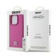 8. Etui DKNY Leather Monogram Pattern Metal Logo MagSafe na iPhone 15 Pro - różowe