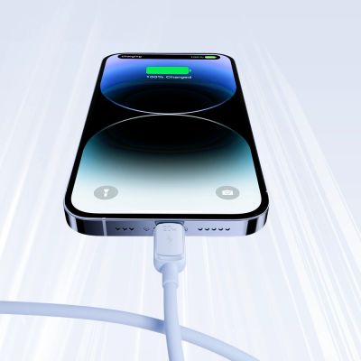 11. Kabel Joyroom Multi-Color Series A14 USB-C / Lightning 20W 1.2 m - niebieski