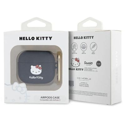 3. Etui Hello Kitty Silicone 3D Kitty Head na AirPods 3 - czarne