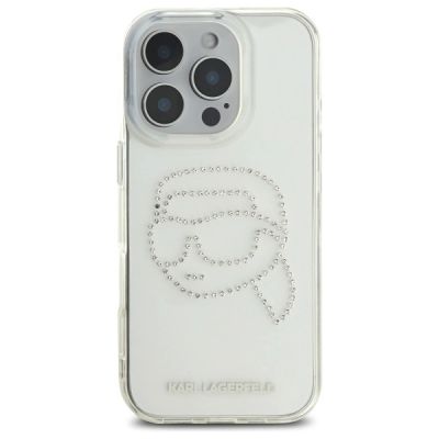3. Etui Karl Lagerfeld IML Rhinestones Karl Head na iPhone 16 Pro - przezroczyste