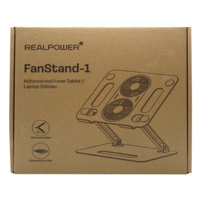 4. RealPower 495562 stojak na laptop Podstawka na notebooka Stal nierdzewna 43,2 cm (17")