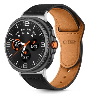 Pasek Tech-Protect Leatherfit na Samsung Galaxy Watch 40 / 44 / 46 mm - czarny