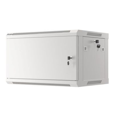 9. LANBERG SZAFA WISZĄCA RACK 19" 6U 600X450 DRZWI METALOWE SZARA (FLAT PACK) WF01-6406-00S