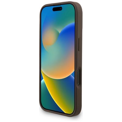 5. Etui Guess 4G Strap 4G Classic Logo na iPhone 16 Pro - brązowe