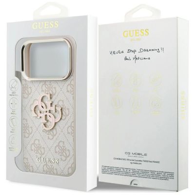 8. Etui Guess 4G & Big Resin Logo na iPhone 17 Pro Max / 18 Pro Max - różowe