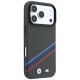 4. Etui BMW M Quadrille Kevlar Print Tricolor Lines & Metal Logo MagSafe na iPhone 18 Pro Max / 17 Pro Max - ciemnoszare
