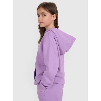 3. Bluza dresowa nierozpinana z kapturem dziewczęca 4F 4FJRAW25TSWSF2467-51S