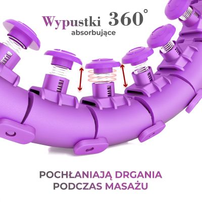 11. ZESTAW HULA HOP HHW12 VIOLET Z WYPUSTKAMI I OBCIĄŻNIKIEM HMS + PAS BR163 BLACK PLUS SIZE
