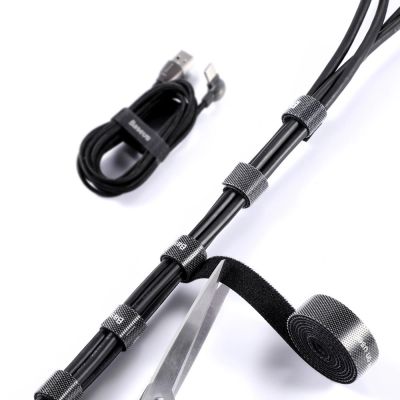 7. Baseus Rainbow Circle hook and loop Straps - taśma rzepowa rzep organizer kabli 1m czarny (ACMGT-E01)