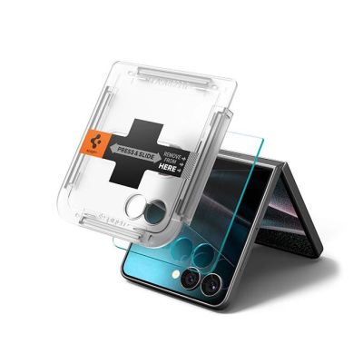 2. Szkło hartowane Szkło Spigen Glas.TR EZ Fit HD na Samsung Galaxy Z Flip 7 - przezroczyste