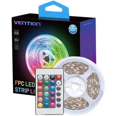 7. Taśma świetlna Vention RGB FPC LED z pilotem IR zasilanie USB 5V  2m