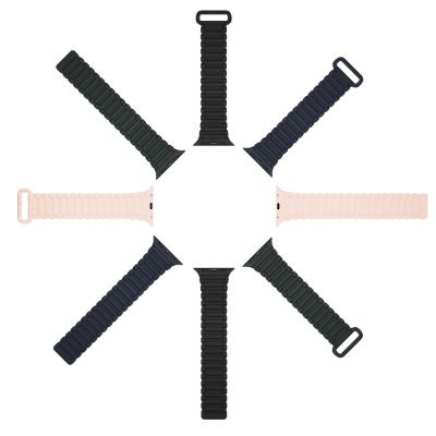 3. Dux Ducis Strap (Armor Version) pasek Apple Watch SE, 9, 8, 7, 6, 5, 4, 3, 2, 1 (41, 40, 38 mm) silikonowa magnetyczna opaska bransoleta niebieski