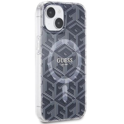4. Etui Guess IML GCube MagSafe na iPhone 15 / 14 / 13 - czarne