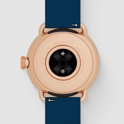 2. Zegarek Withings Scanwatch 2 - zegarek z funkcją EKG, pomiarem pulsu i SPO2 oraz mierzeniem aktywności fizycznej i snu (38mm, blue rose gold)