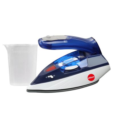2. ELDOM ŻELAZKO TURYSTYCZNE DA50 900W NIEBIESKIE, PRASOWANIE NA SUCH, Z PARĄ15G/MIN, UDERZENIE PARY 70G/MIN