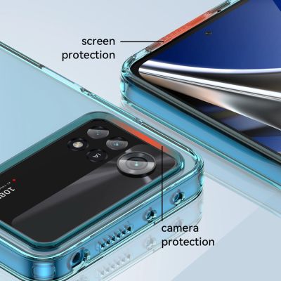 10. Outer Space Case etui Xiaomi Poco X4 Pro 5G pokrowiec z elastyczną ramką niebieskie