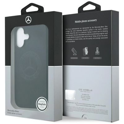 8. Etui Mercedes Leather Vintage Logo MagSafe na iPhone 17 - czarne
