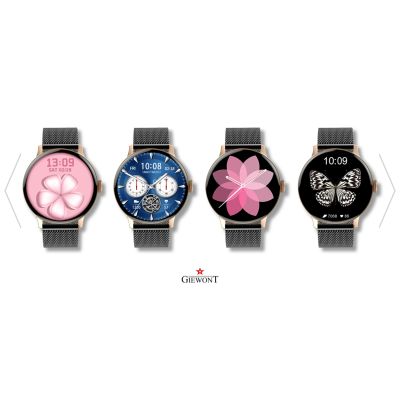 4. Smartwatch Damski GIEWONT Różowe Złoto Czarny GW330-4