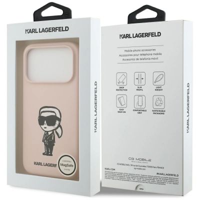 8. Etui Karl Lagerfeld Silicone Karl Sketch & Logo MagSafe na iPhone 17 Pro Max - różowe