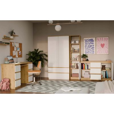 12. KOMODA 2 DRZWI 3 SZUFLADY ARTISAN/BIEL KOMPLET