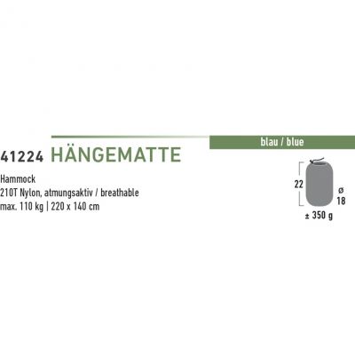 3. Hamak High Peak 140x220cm niebieski 41224