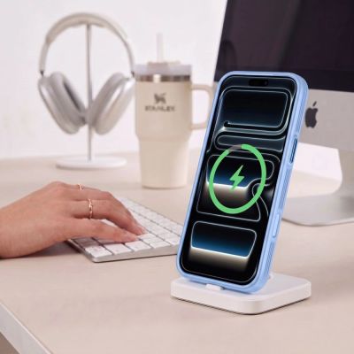 5. Etui Tech-Protect MagPrime MagSafe CC na iPhone 18 Pro Max / 17 Pro Max - jasnoniebieskie matowe