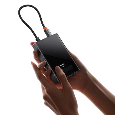 4. Hub USB-C 8w1 Baseus PioneerJoy HDMI 4K@60Hz + HDMI 4K@30Hz + DisplayPort 8K@30Hz + VGA + 2 x USB-A 3.0 + 2 x USB-C - szary