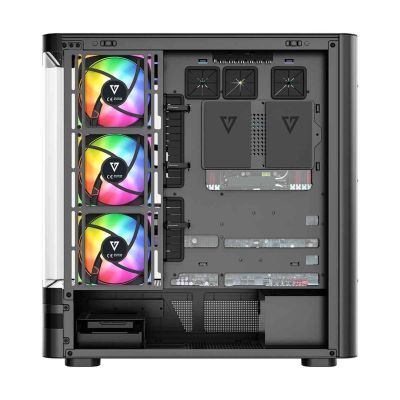 11. MODECOM OBUDOWA VOLCANO AQ 100 ARGB MIDI CZARNA