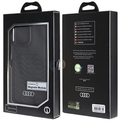 7. Etui Audi Synthetic Leather z MagSafe na iPhone 13 Pro Max - czarne