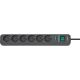 Brennenstuhl Eco-Line Czarny 6 x gniazdo sieciowe 1,5 m