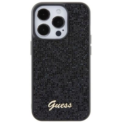 3. Etui Guess Disco Metal Script na iPhone 15 Pro - czarne