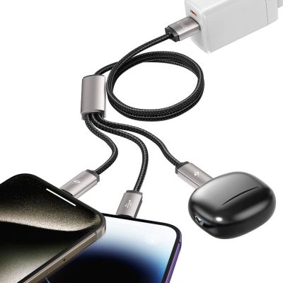 6. Kabel Tech-Protect UltraBoost 3w1 USB-A - Lightning / USB-C / micro USB 3.5A 1m - szary