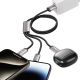 6. Kabel Tech-Protect UltraBoost 3w1 USB-A - Lightning / USB-C / micro USB 3.5A 1m - szary