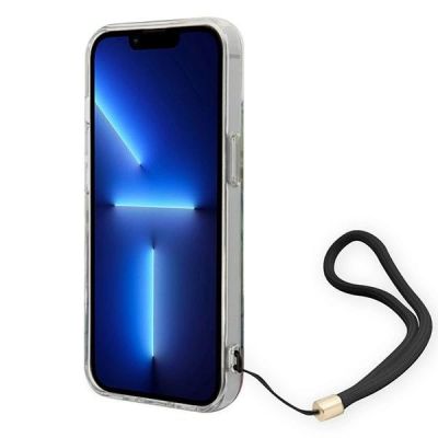 4. Etui Guess Flower Strap na iPhone 14 - niebieskie