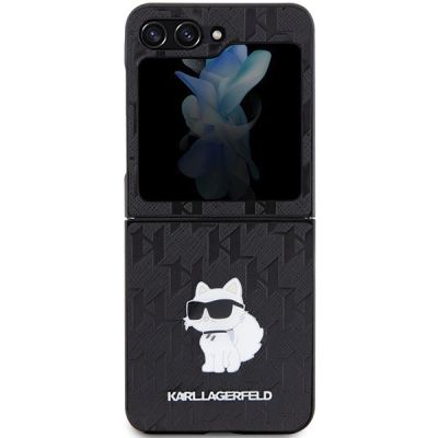 2. Etui Karl Lagerfeld Saffiano Monogram Choupette Pin na Samsung Galaxy Z Flip 5 - czarne