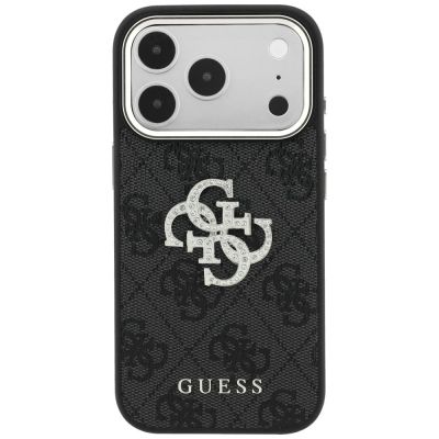 3. Etui Guess 4G & Big Strass Logo na iPhone 18 Pro / 17 Pro - czarne